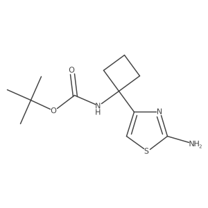 Tert-butyl N-[1-(2-amino-1,3-thiazol-4-yl)cyclobutyl]carbamate结构式