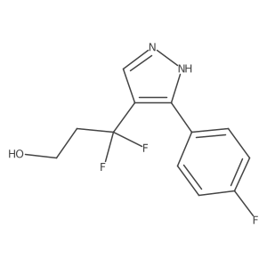 3,3-difluoro-3-[3-(4-fluorophenyl)-1H-pyrazol-4-yl]propan-1-ol结构式