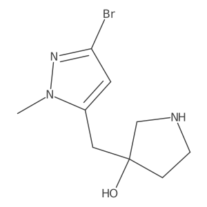 3-[(3-bromo-1-methyl-1H-pyrazol-5-yl)methyl]pyrrolidin-3-ol Structure