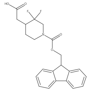 2-[1-(9H-Fluoren-9-ylmethoxycarbonyl)-3,3-difluoropiperidin-4-yl]acetic acid结构式