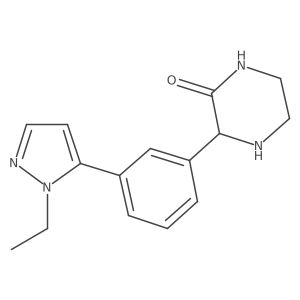 3-[3-(1-ethyl-1H-pyrazol-5-yl)phenyl]piperazin-2-one结构式