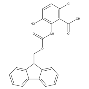 6-chloro-2-({[(9H-fluoren-9-yl)methoxy]carbonyl}amino)-3-hydroxybenzoic acid Structure