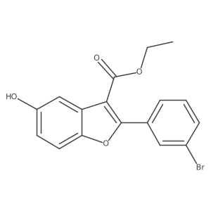 Ethyl 2-(3-bromophenyl)-5-hydroxybenzofuran-3-carboxylate结构式