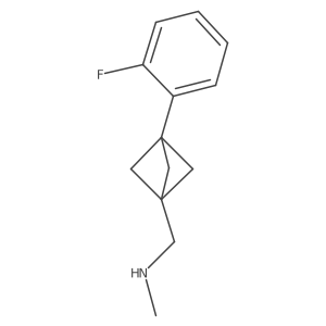 {[3-(2-Fluorophenyl)bicyclo[1.1.1]pentan-1-yl]methyl}(methyl)amine结构式