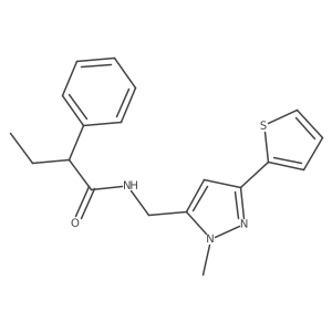 N-{[1-methyl-3-(thiophen-2-yl)-1H-pyrazol-5-yl]methyl}-2-phenylbutanamide Structure