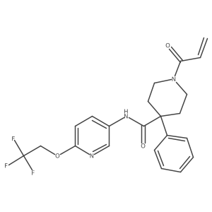 4-phenyl-1-(prop-2-enoyl)-N-[6-(2,2,2-trifluoroethoxy)pyridin-3-yl]piperidine-4-carboxamide Structure