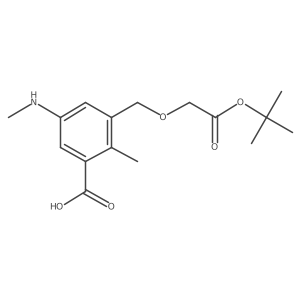 3-{[2-(Tert-butoxy)-2-oxoethoxy]methyl}-2-methyl-5-(methylamino)benzoic acid Structure