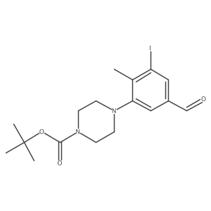 Tert-butyl 4-(5-formyl-3-iodo-2-methylphenyl)piperazine-1-carboxylate结构式
