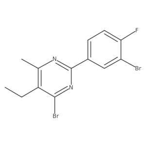 4-Bromo-2-(3-bromo-4-fluorophenyl)-5-ethyl-6-methylpyrimidine Structure