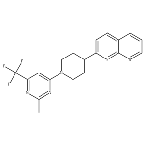 2-{1-[2-Methyl-6-(trifluoromethyl)pyrimidin-4-yl]piperidin-4-yl}-1,8-naphthyridine结构式