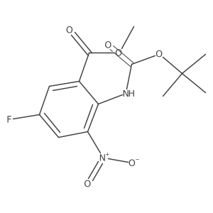 Methyl 2-{[(tert-butoxy)carbonyl]amino}-5-fluoro-3-nitrobenzoate结构式