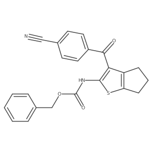 benzyl N-[3-(4-cyanobenzoyl)-4H,5H,6H-cyclopenta[b]thiophen-2-yl]carbamate结构式
