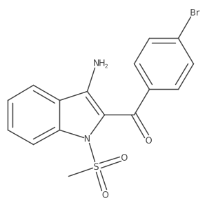 (3-Amino-1-(methylsulfonyl)-1H-indol-2-yl)(4-bromophenyl)methanone结构式