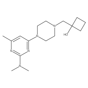 1-({4-[2-(Dimethylamino)-6-methylpyrimidin-4-yl]piperazin-1-yl}methyl)cyclobutan-1-ol结构式