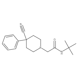 N-tert-butyl-2-(4-cyano-4-phenylpiperidin-1-yl)acetamide结构式
