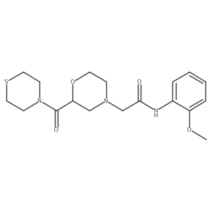 N-(2-methoxyphenyl)-2-[2-(thiomorpholine-4-carbonyl)morpholin-4-yl]acetamide结构式