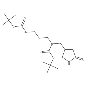 4-[[Boc[3-(Boc-amino)propyl]amino]methyl]-2-pyrrolidinone Structure
