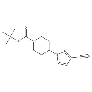 1-Piperidinecarboxylic acid, 4-(3-cyano-1H-pyrazol-1-yl)-, 1,1-dimethylethyl ester Structure