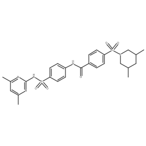 4-((3,5-dimethylpiperidin-1-yl)sulfonyl)-N-(4-(N-(4,6-dimethylpyrimidin-2-yl)sulfamoyl)phenyl)benzamide Structure