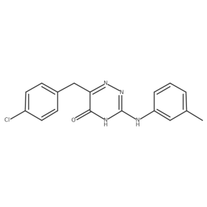 6-(4-chlorobenzyl)-3-[(3-methylphenyl)amino]-1,2,4-triazin-5(4H)-one结构式