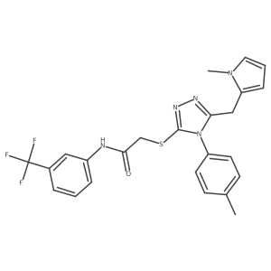 2-({5-[(1-methyl-1H-pyrrol-2-yl)methyl]-4-(4-methylphenyl)-4H-1,2,4-triazol-3-yl}sulfanyl)-N-[3-(trifluoromethyl)phenyl]acetamide Structure