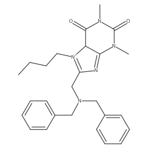 7-butyl-8-[(dibenzylamino)methyl]-1,3-dimethyl-5H-purin-7-ium-2,6-dione结构式