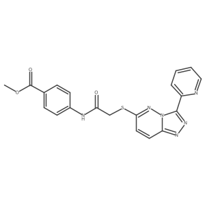 Methyl 4-(2-((3-(pyridin-2-yl)-[1,2,4]triazolo[4,3-b]pyridazin-6-yl)thio)acetamido)benzoate结构式