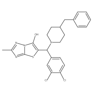 5-((4-Benzylpiperidin-1-yl)(3,4-dichlorophenyl)methyl)-2-methylthiazolo[3,2-b][1,2,4]triazol-6-ol Structure