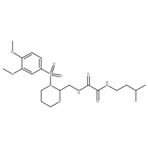 N1-((3-((3,4-dimethoxyphenyl)sulfonyl)-1,3-oxazinan-2-yl)methyl)-N2-isopentyloxalamide结构式