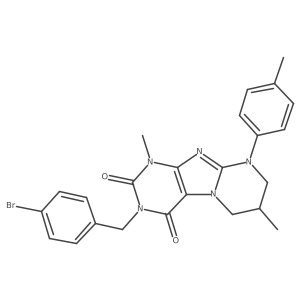 3-(4-bromobenzyl)-1,7-dimethyl-9-(p-tolyl)-6,7,8,9-tetrahydropyrimido[2,1-f]purine-2,4(1H,3H)-dione结构式