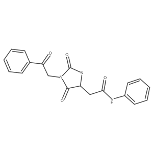 2-[2,4-dioxo-3-(2-oxo-2-phenylethyl)-1,3-thiazolidin-5-yl]-N-phenylacetamide Structure