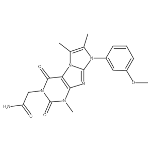 2-(8-(3-methoxyphenyl)-1,6,7-trimethyl-2,4-dioxo-1H-imidazo[2,1-f]purin-3(2H,4H,8H)-yl)acetamide结构式