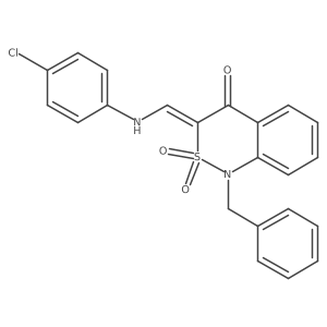 (3E)-1-benzyl-3-{[(4-chlorophenyl)amino]methylene}-1H-2,1-benzothiazin-4(3H)-one 2,2-dioxide Structure