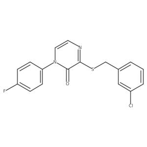 3-((3-chlorobenzyl)thio)-1-(4-fluorophenyl)pyrazin-2(1H)-one结构式