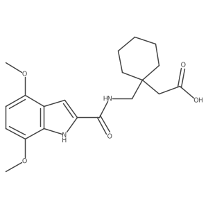 [1-({[(4,7-dimethoxy-1H-indol-2-yl)carbonyl]amino}methyl)cyclohexyl]acetic acid Structure