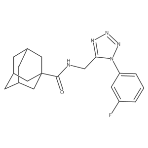 (3r,5r,7r)-N-((1-(3-fluorophenyl)-1H-tetrazol-5-yl)methyl)adamantane-1-carboxamide结构式