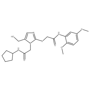 N-cyclopentyl-2-(2-((2-((2,5-dimethoxyphenyl)amino)-2-oxoethyl)thio)-5-(hydroxymethyl)-1H-imidazol-1-yl)acetamide Structure