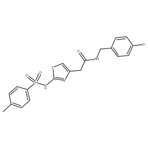 N-(4-chlorobenzyl)-2-(2-(4-methylphenylsulfonamido)thiazol-4-yl)acetamide结构式