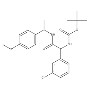 CarbaMic acid, N-[(1S)-1-(3-chlorophenyl)-2-[[(1R)-1-(4-Methoxyphenyl)ethyl]aMino]-2-oxoethyl]-, 1,1-diMethylethyl ester Structure