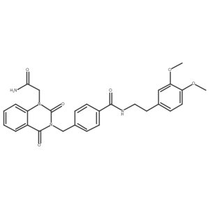 4-{[1-(carbamoylmethyl)-2,4-dioxo-1,2,3,4-tetrahydroquinazolin-3-yl]methyl}-N-[2-(3,4-dimethoxyphenyl)ethyl]benzamide Structure