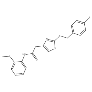 2-(2-((4-fluorobenzyl)thio)thiazol-4-yl)-N-(2-(methylthio)phenyl)acetamide Structure