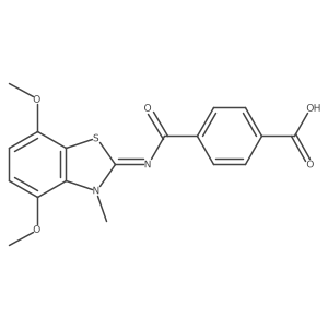 (Z)-4-((4,7-dimethoxy-3-methylbenzo[d]thiazol-2(3H)-ylidene)carbamoyl)benzoic acid结构式