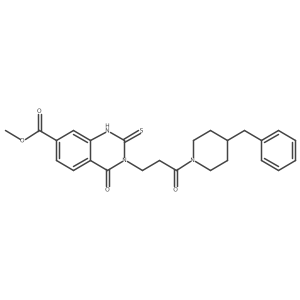 Methyl 3-(3-(4-benzylpiperidin-1-yl)-3-oxopropyl)-4-oxo-2-thioxo-1,2,3,4-tetrahydroquinazoline-7-carboxylate Structure