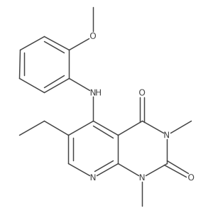 6-ethyl-5-((2-methoxyphenyl)amino)-1,3-dimethylpyrido[2,3-d]pyrimidine-2,4(1H,3H)-dione Structure