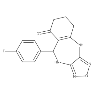 9-(4-fluorophenyl)-6,7,9,10-tetrahydro-4H-[1,2,5]oxadiazolo[3,4-b][1,4]benzodiazepin-8(5H)-one结构式