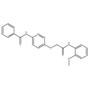 N-(6-((2-((2-methoxyphenyl)amino)-2-oxoethyl)thio)pyridazin-3-yl)benzamide Structure