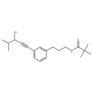 2,2,2-trifluoro-N-[3-[3-(3-hydroxy-4-methylpent-1-ynyl)phenyl]propyl]acetamide Structure