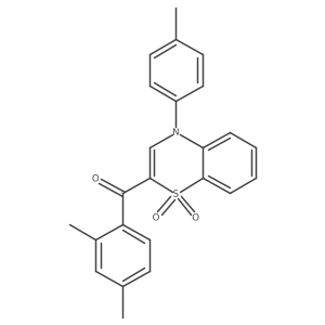(2,4-dimethylphenyl)(1,1-dioxido-4-(p-tolyl)-4H-benzo[b][1,4]thiazin-2-yl)methanone结构式