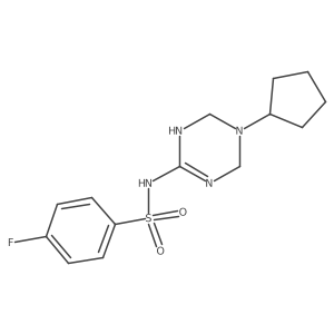 N-(5-cyclopentyl-1,4,5,6-tetrahydro-1,3,5-triazin-2-yl)-4-fluorobenzenesulfonamide Structure