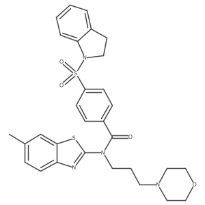 4-[(2,3-Dihydro-1H-indol-1-yl)sulfonyl]-N-(6-methyl-2-benzothiazolyl)-N-[3-(4-morpholinyl)propyl]benzamide Structure